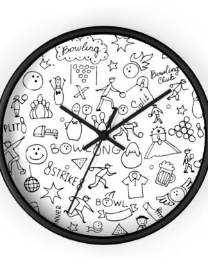 Bowling Doodle Wall Clock